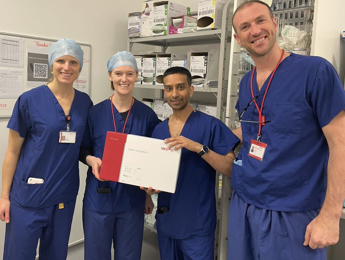 Great to get our first Vibrant Soundbridge (type of middle ear implant) done at Alder Hey this week! Plenty more on the horizon! Thanks to our wonderful patient, @SujataDeENT, @AHAudiology, and our MED-EL team from Austria and the UK for their help and support @medel