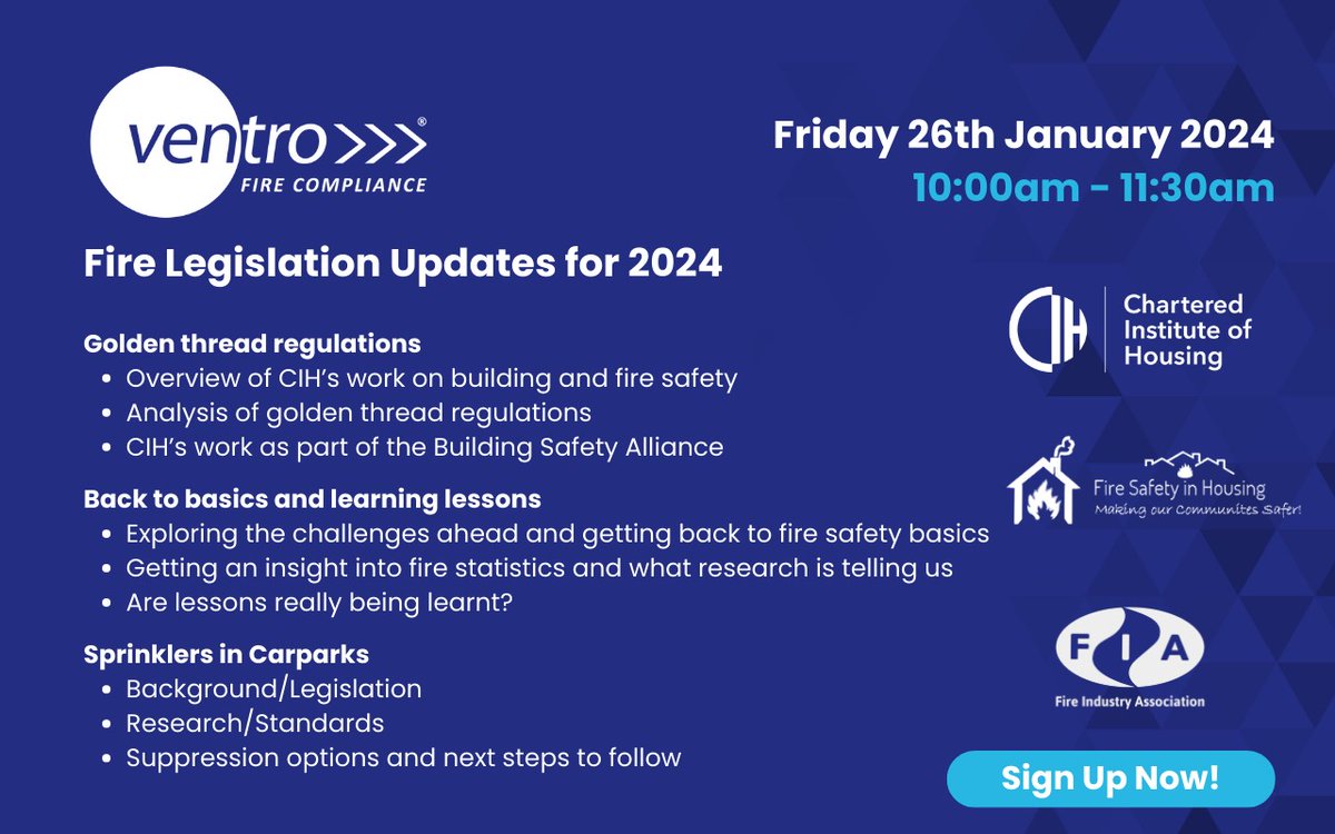 VentroGroup's tweet photo. Have you signed up and secured your place on our upcoming webinar yet?👀

With just 2 weeks left to go, don't miss out! Click the link in bio to find out more and sign up now✔️

#webinar #firesafety #firelegislation #government #FIA #CIH  #firecompliance #fireprotection https://t.co/1NsbVtkh8x
