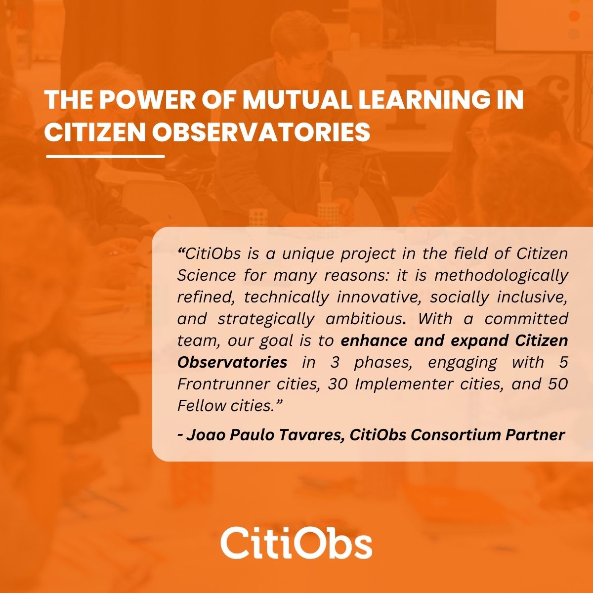 Consortium partner Joao Paulo Tavares from @EUROCITIES reflects on the Mutual Learning #Workshops in our #Frontrunner cities—where diverse stakeholders unite to co-create innovative solutions. Read full blog post 👉 tinyurl.com/5a8h97vh As posted on mastodon.social/@citiobs