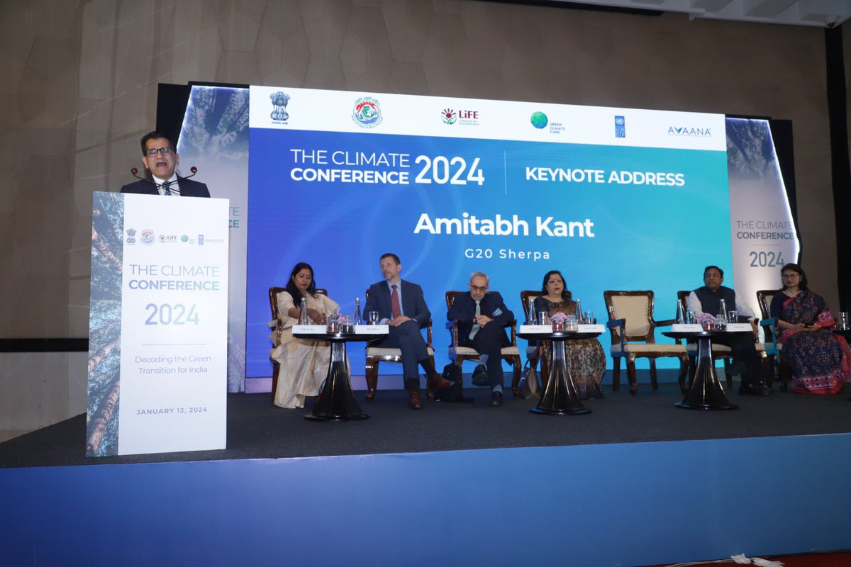 Spoke at the Climate conference organised by @moefcc & @avaanacapital . Green Development Pact is a significant achievement under India’s G20 Presidency. India has emerged as a leader in the energy transition and fight against climate change and has taken key initiatives in LIFE