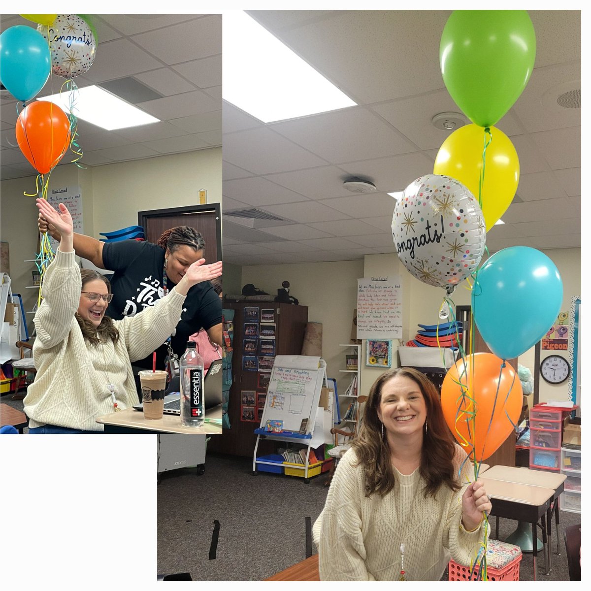 MrsPesz's tweet photo. I'm  grateful to have a team to celebrate ALL the wins with, professional and personal. So blessed by these amazing ladies in so many ways! @TISDCES #plc #celebrations @MajorsMMs55 @MissInceCES @CynthiaGust1 @MrsSylviaWolf @MrsSchroderCES https://t.co/pqkm0MBIMK