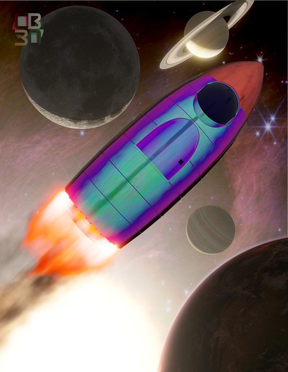 KidsDrawRockets's tweet photo. Render by: @C_Bass3d 
Drawing by: Elizabeth, age 9
Submitted by: @KBarlow48 
#KidsDrawRockets23 https://t.co/LdyTFA5sSs