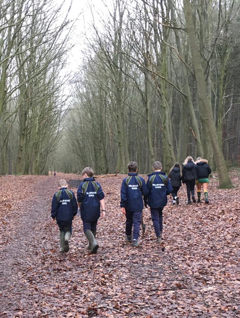 Navigation hikers enjoying a January morning in Boughton Brake