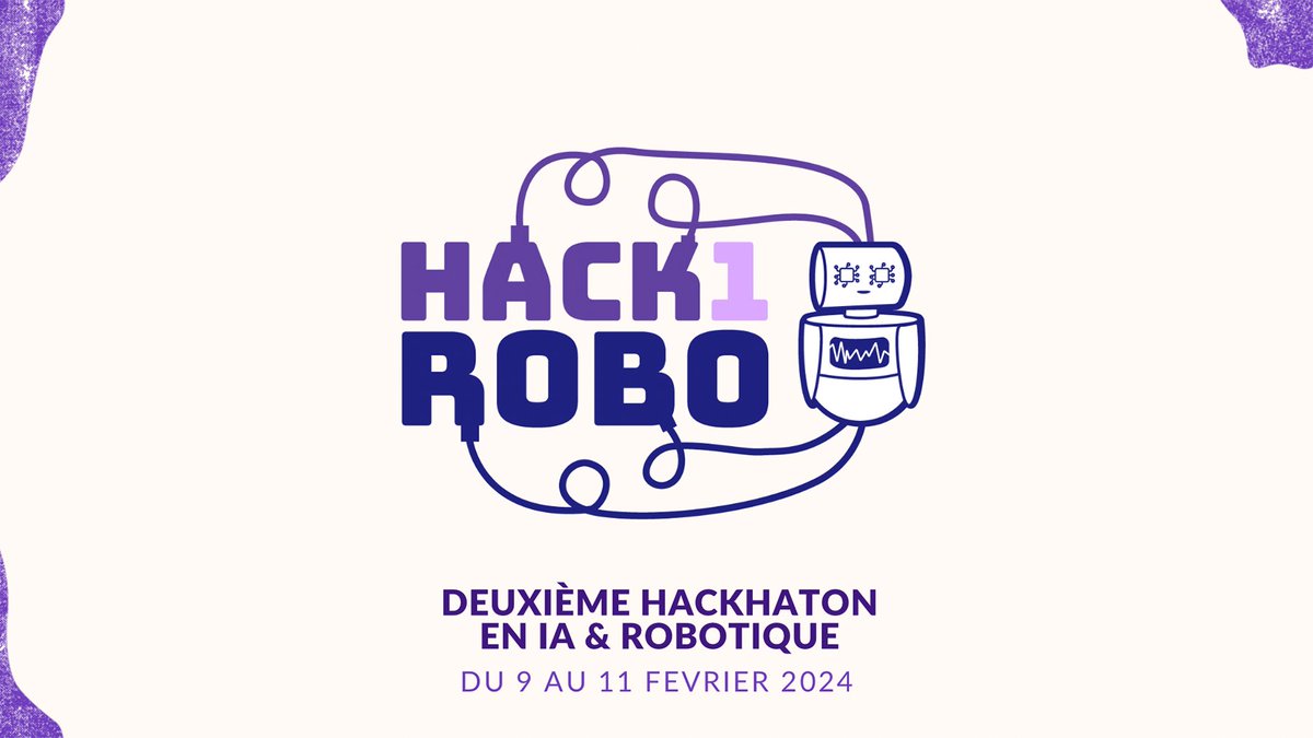 Inria_Bordeaux's tweet image. 📢 La 2ème édition de #hack1robo arrive à grands pas et aura lieu du 9 au 11 février à @capsciences !

Ce #hackathon, organisé par @Inria et @labriOfficial aura pour thématiques la #robotique, l&apos;#IA et la #créativité.

👉 +d&apos;infos et inscription : inria.fr/fr/hack1robo