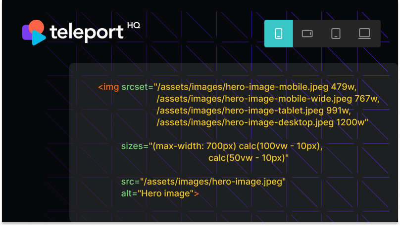 Happy New Year everyone! 🥂

We’re starting 2024 with a big improvement to Image responsiveness.

Our code generators have been updated to support the image srcset attribute.

The optimization works in the background and will improve Lighthouse scores, particularly for mobile. 📱