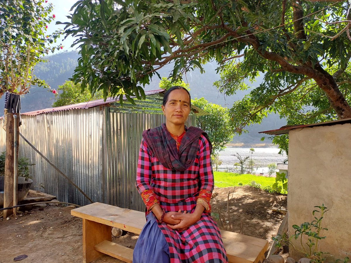 IFRCAsiaPacific's tweet photo. "This newly built transitional shelter provides me a feeling of home and safety.” 🏠 

With cash assistance from the @NepalRedCross and @ifrc, Kalika constructed not only a transitional shelter but also a toilet and water storage tank after the #earthquake destroyed her house. https://t.co/yrXgn4qVCZ