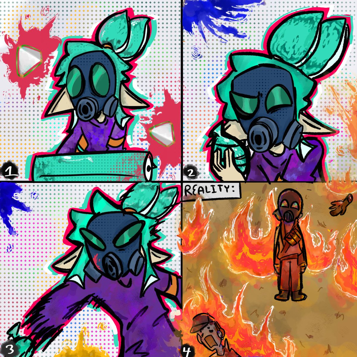 DECOSPLAT's tweet photo. TF2/SPLATOON COMIC: PYROVISION
Looks like pyro has been playing and reading a bit too much Splatoon lately….
#coroika #maskcoroika #tf2 #pyro https://t.co/2qUgKrYX1W