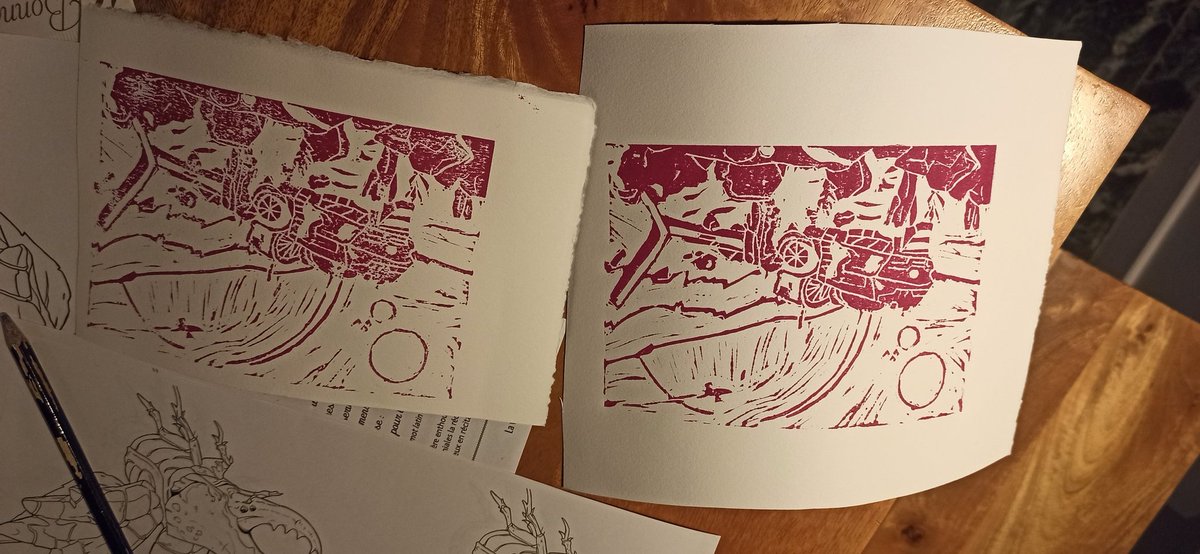 ruemrodel's tweet photo. Première Linogravure tiré d'un dessin de @vestele8 ... Bon ya du boulot ! Mais c'est amusant à faire ! 

#nomanssky #nms #linogravure #hellogame https://t.co/MGNa3qLhfP