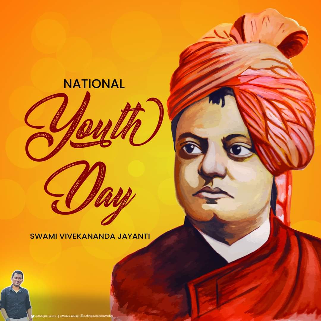 AbhijitCreative's tweet photo. ସ୍ବାମୀ ବିବେକାନନ୍ଦ ଜୟନ୍ତୀ ଏଵଂ ଜାତୀୟ ଯୁବ ଦିବସ ର ଶୁଭେଚ୍ଛା 

#SwamiVivekananda  #swamiVivekanandaJayanti
#NationalYouthDay https://t.co/Ts23bKDzZK
