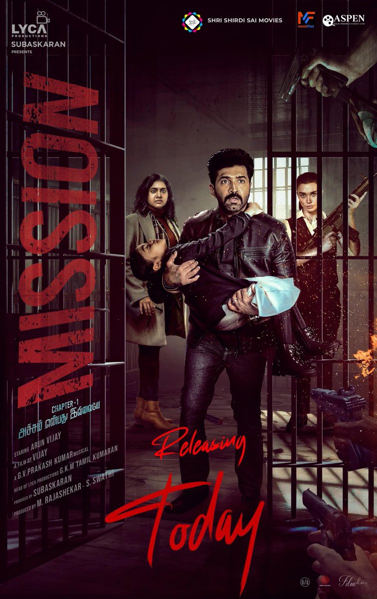 shanabazal's tweet photo. #MissionChapter1 in cinemas near you from today ✨ Tamil language action thriller film directed by A. L. Vijay #ArunVijay #MissionChapter1FromJan12 https://t.co/BsQlkVJINd
