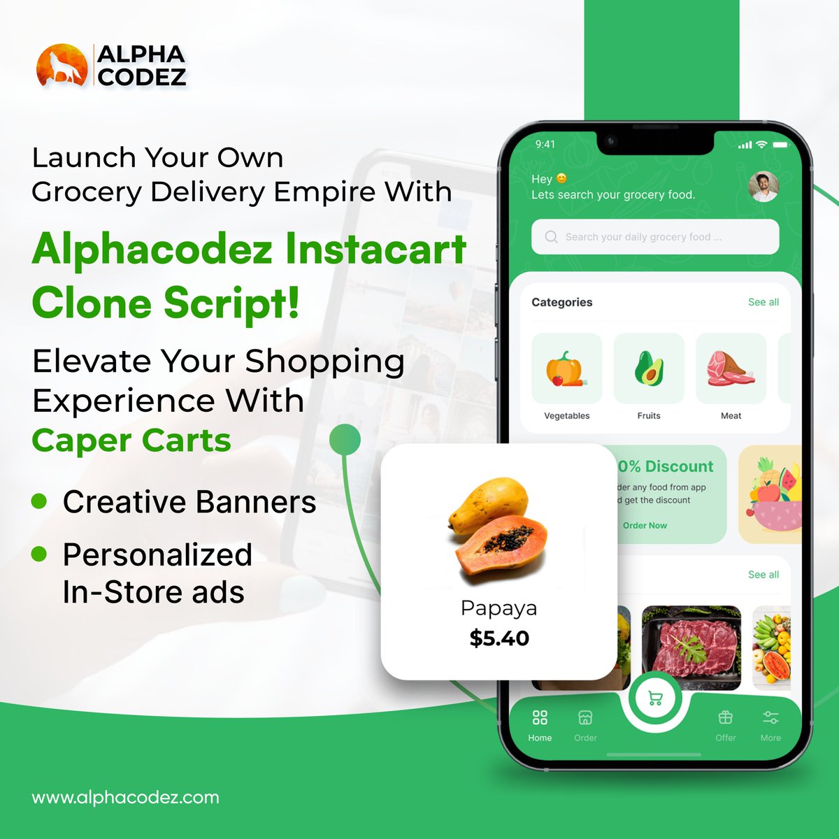 alphacodezz's tweet photo. π Transform the way you shop with #Alphacodez #Instacart Clone Script! πβ¨ Introducing Caper Carts β your gateway to a next-level grocery delivery experience.
Refer : https://t.co/jgscie1EZL
#instacartclonescript #BusinessOpportunities #startup #Entrepreneur #community https://t.co/EcMzoyIwNG
