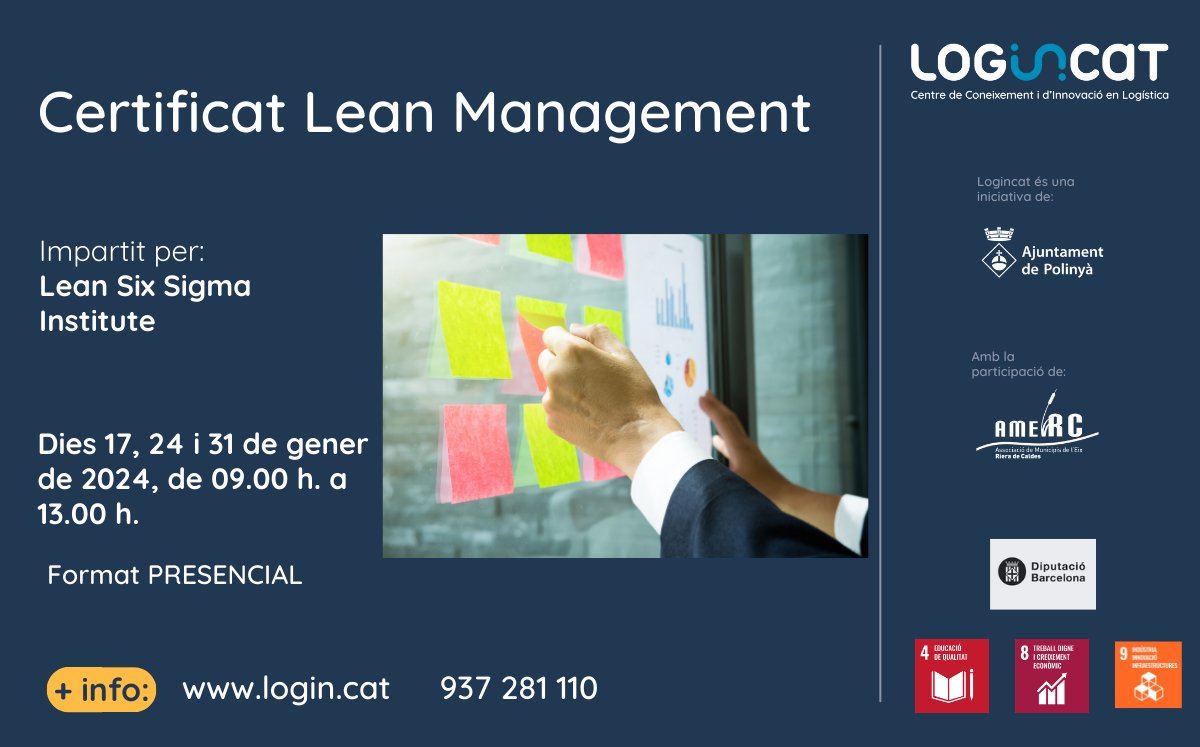 CanGavarra's tweet photo. Nova formació a @cangavarra @AjPolinya
vinculada a l'àmbit logístic @Logincat

📘Certificació en Lean Management 
📆17, 24, 31 gener 
⏲️9 13 h
📝Inscripcions: https://t.co/TudTNk5wAE https://t.co/vSyAdIMpHg