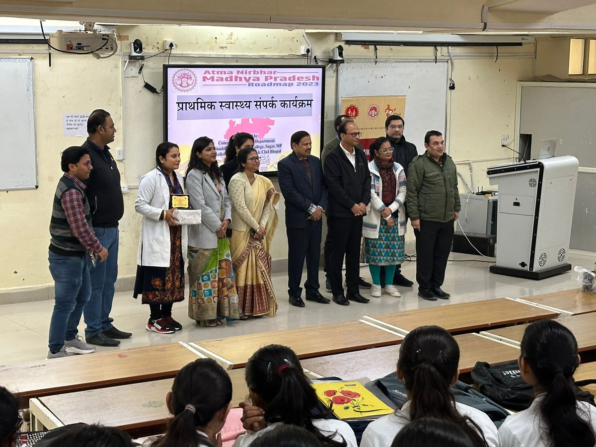 HwcModel's tweet photo. Prathmik Swasthya Sampark Karykram (PSSK), an integral component of CInI's Health Systems Strengthening Program, was conducted at the Govt. Medical Colleges of Bhopal, Vidisha, Shahdol and Sagar under the Knowledge Management Network. https://t.co/jj2Zn3w8De