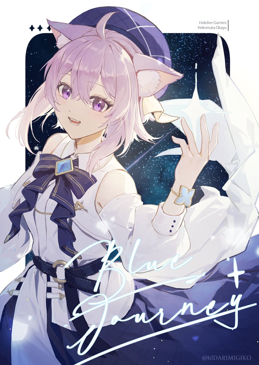 猫又おかゆ 「Blue Journey #絵かゆ」|左 右子のイラスト
