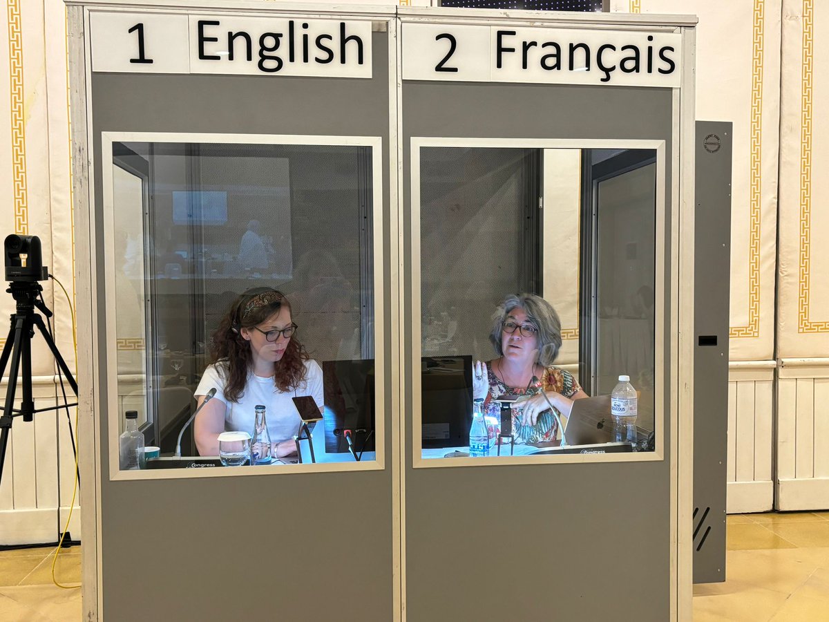 AIIC France #interpreters hard at work as the #PRIMS meeting on AI gets underway in Bali👏