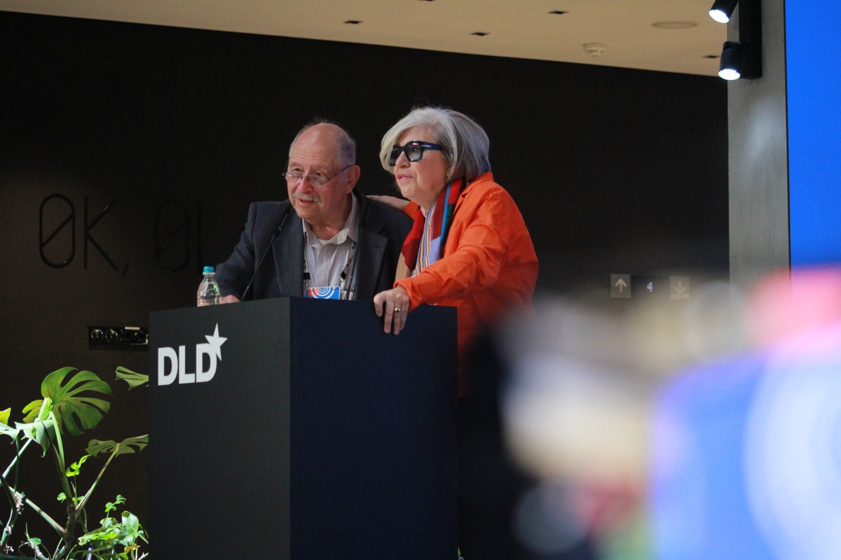 DLDConference's tweet photo. #DLD24 is not just about being curious about new ideas, but also about inspiring encounters.

"It's important to get to know each other", DLD co-founder @steffidld says while opening today's stage with DLD Chairman Yossi Vardi. https://t.co/0eU7S7zPHw