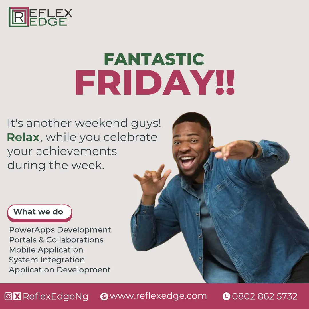reflexedgeng's tweet photo. FANTASTIC FRIDAY π
It's another weekend guys!
Celebrate your achievements during the week whether Big or Small. You're doing well.
#ReflexEdge
#EdgeTips
#Microsoft https://t.co/Y9mFkpfhhm
