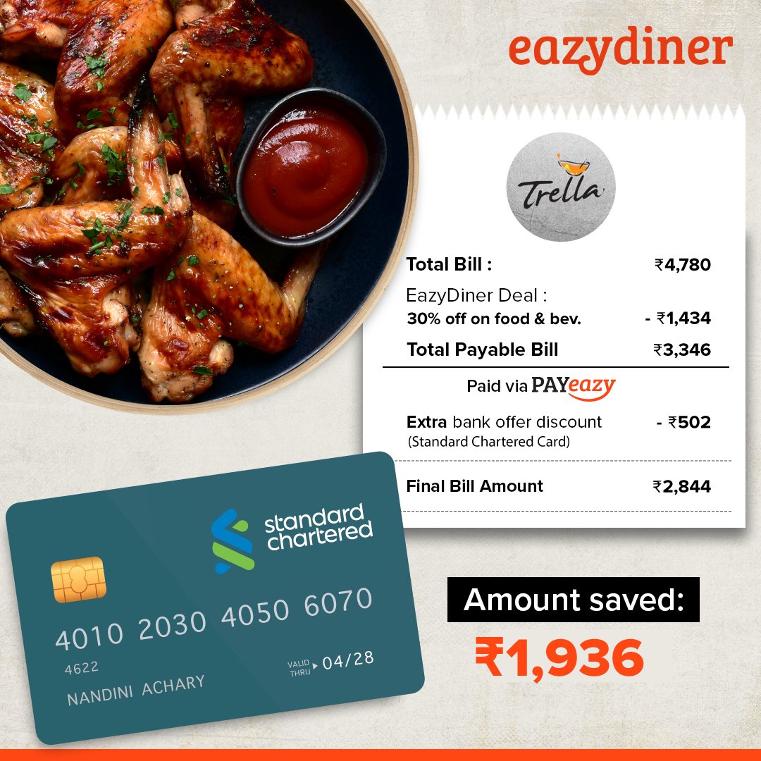 eazydiner's tweet photo. Set your 2024 goals right when you dine at your favourite restaurants. Don't miss out on these offers!❤️

Save extra up to ₹750 with your Standard Chartered Credit &amp; Debit Card! https://t.co/NOjpLvwYHn