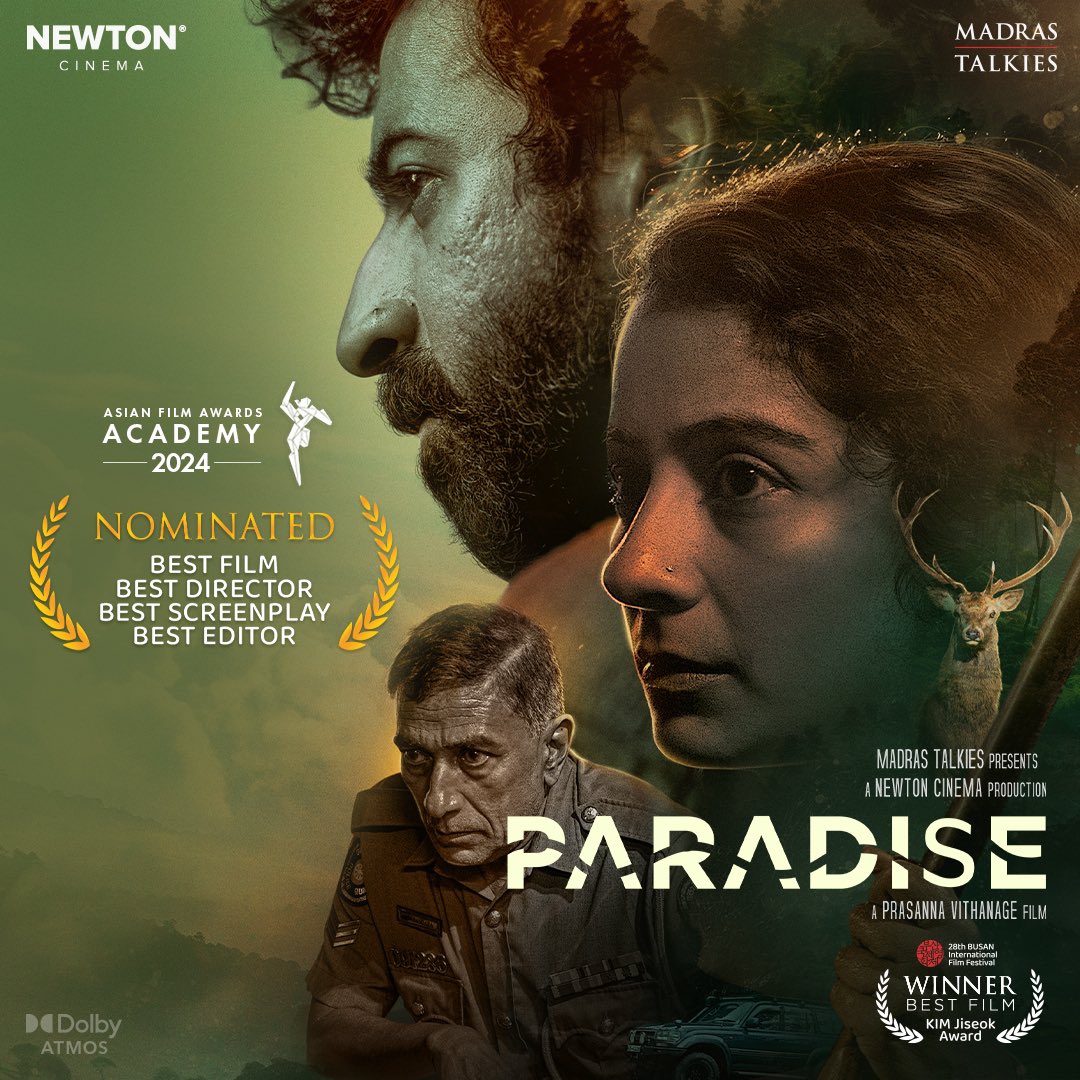 #Paradise has been nominated by the Asian Film Awards Academy for Best Film, Best Director, Best Screenplay, and Best Editor :) @newtoncinema @prasannavith @Anu_Sen17 @sreekar_prasad @roshanmathew22 @darshanarajend @rajeevravi63 @followers