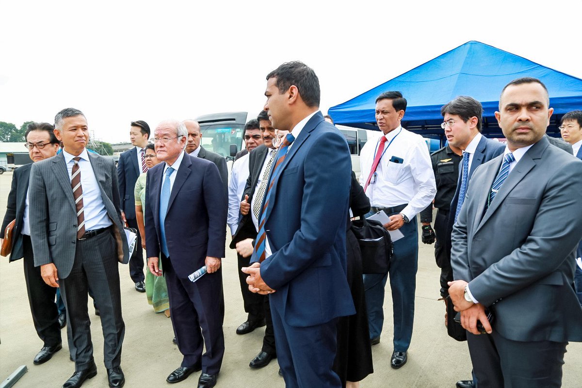 Finance Minister of Japan Suzuki Shunichi, who arrived in Sri Lanka on a two-day official visit, was warmly received at the BIA on the 11th January 2024 and made an inspection visit to the construction site of Terminal 2 of @BIA_SriLanka.