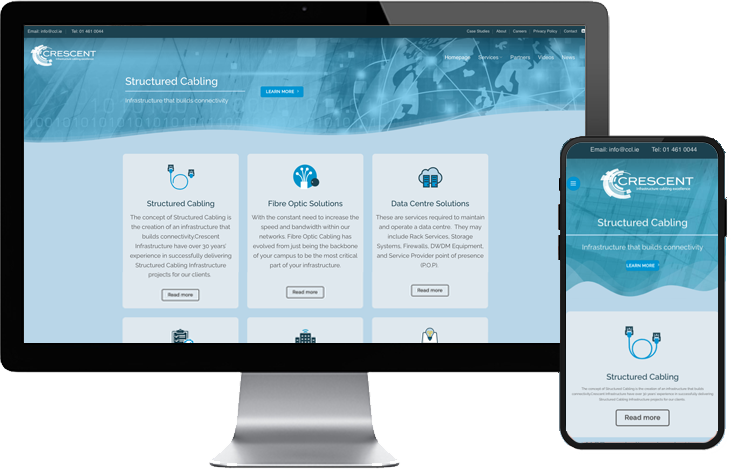 wpdc's tweet photo. We are delighted to launch yet another website from our studio: https://t.co/mfEQlLQSAX 

Crescent Infrastructure is Ireland’s leading #cablingsolutions and #infrastructure  specialists in the 
#Data #Technology #Communications #Pharmaceutical #Health #Education sectors https://t.co/JfbuO1Vc5i