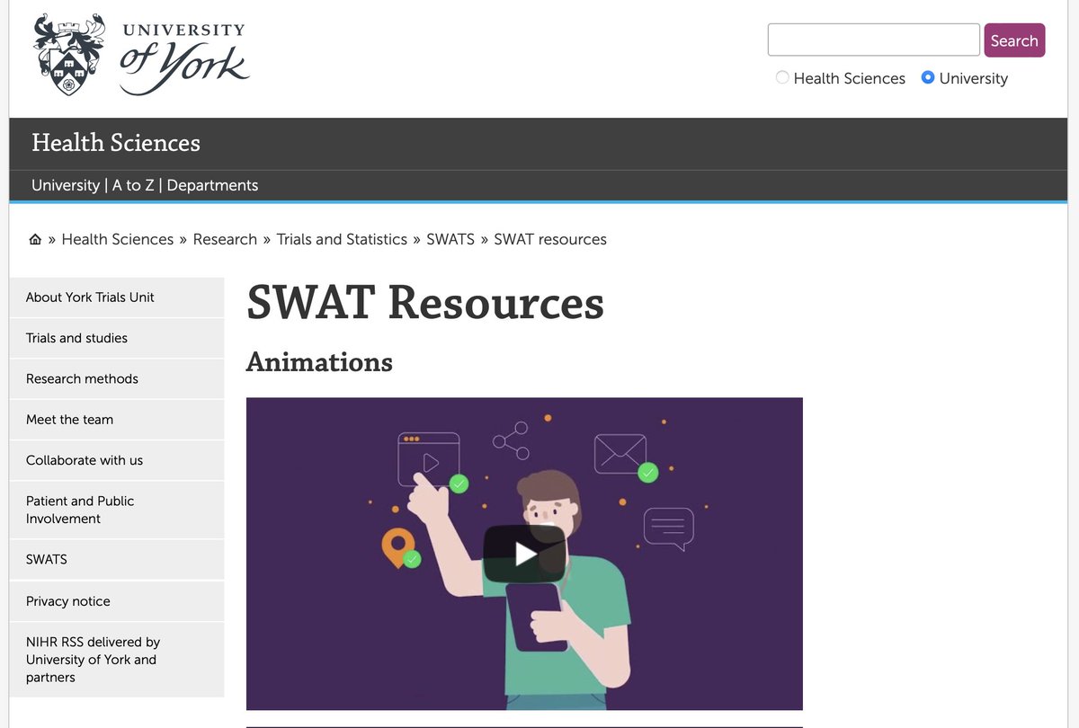 Trial_Forge's tweet image. The Trial Forge SWAT Centre (University of York) and the Trial Forge SWAT Network has developed resources on the design and delivery of Studies Within A Trial (SWATs).  More information at: 

trialforge.org/2024/01/resour…

#SWATs