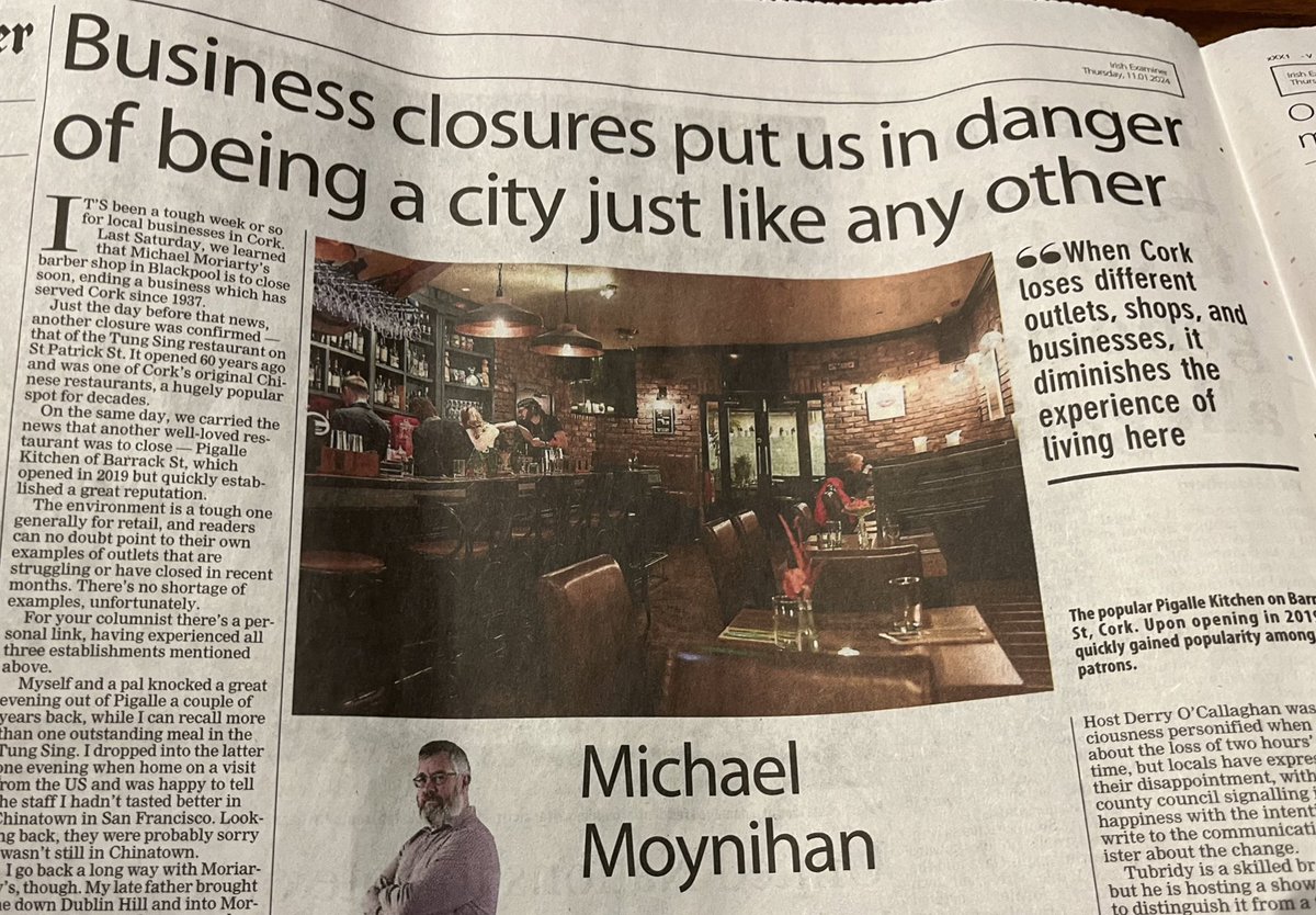 Another superb piece by @MikeMoynihanEx in yesterday’s @irishexaminer I’ve always shouted it, but we shape our cities through our spending. Buy your running shoes in a shop like @jbuckleysports not a UK franchise who don’t even know where Eire is. Are we rebels or sheep?
