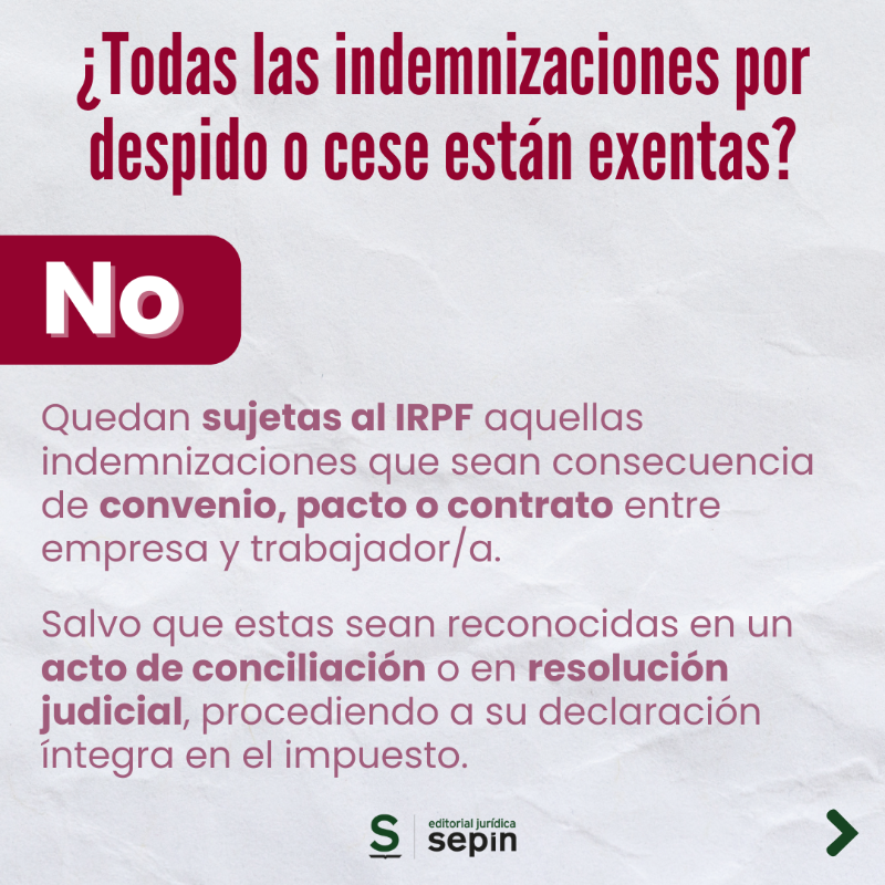 SepinEditorial's tweet photo. ⚖️ Indemnizaciones por despido: ¿exentas o sujetas al IRPF? 

💼 Evita sorpresas tributarias. 

Análisis por nuestro experto Samuel de Huerta