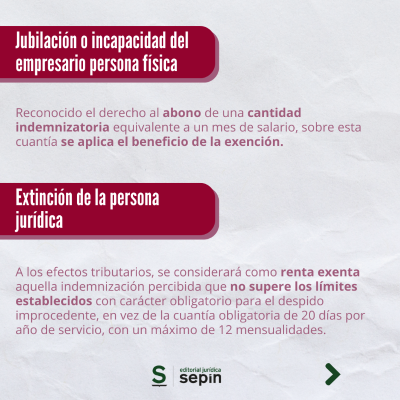 SepinEditorial's tweet photo. ⚖️ Indemnizaciones por despido: ¿exentas o sujetas al IRPF? 

💼 Evita sorpresas tributarias. 

Análisis por nuestro experto Samuel de Huerta