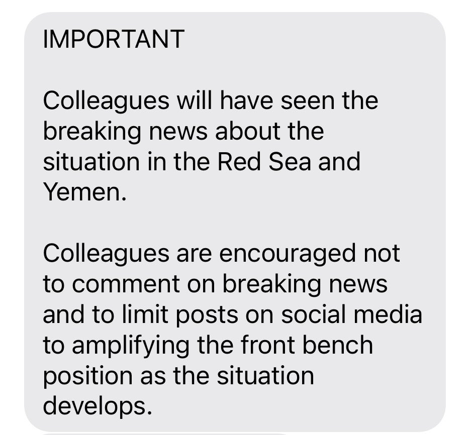 owenjonesjourno's tweet photo. This has been sent to all Labour MPs from the Whips office.

Completely ludicrous and undemocratic to shut down any MP even asking questions about bombing Yemen https://t.co/sa2plx9FCg