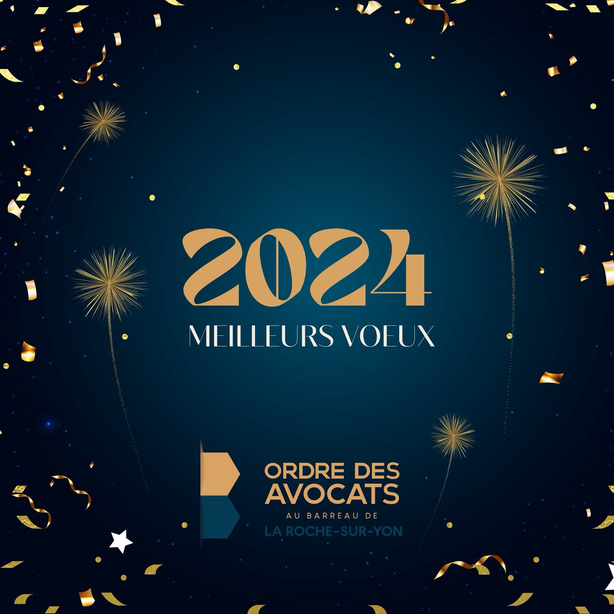 Madame le Bâtonnier Martine BOURGOIN, les membres du Conseil de l’Ordre, ainsi que le personnel de l’<a href="/OrdreLaRsy/">Barreau de La Roche-sur-Yon</a> vous présentent leurs meilleurs vœux pour cette nouvelle année 💫