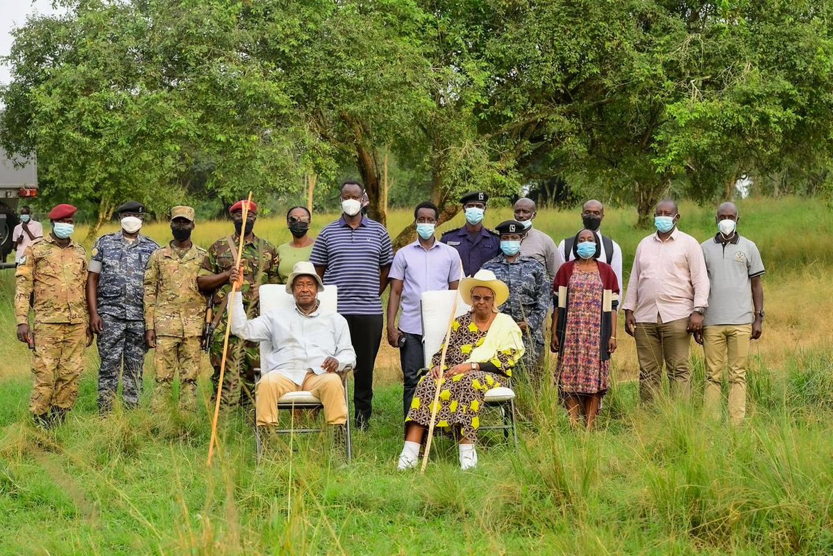 President Museveni and first lady Mama Janet Museveni walking around Farm before traveling to kampala. Viva East Africa