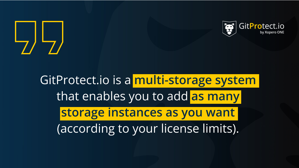 GitProtectio's tweet image. Look for a backup solution that permits to store copies at multiple #storage instances within your #Compliance &amp;amp; Security needs? Check out GitProtect.

Nice bonus: with the backup solution you always get #GitProtect Cloud storage for free! ✨

Read more: gitprotect.io/faq/how-many-s…