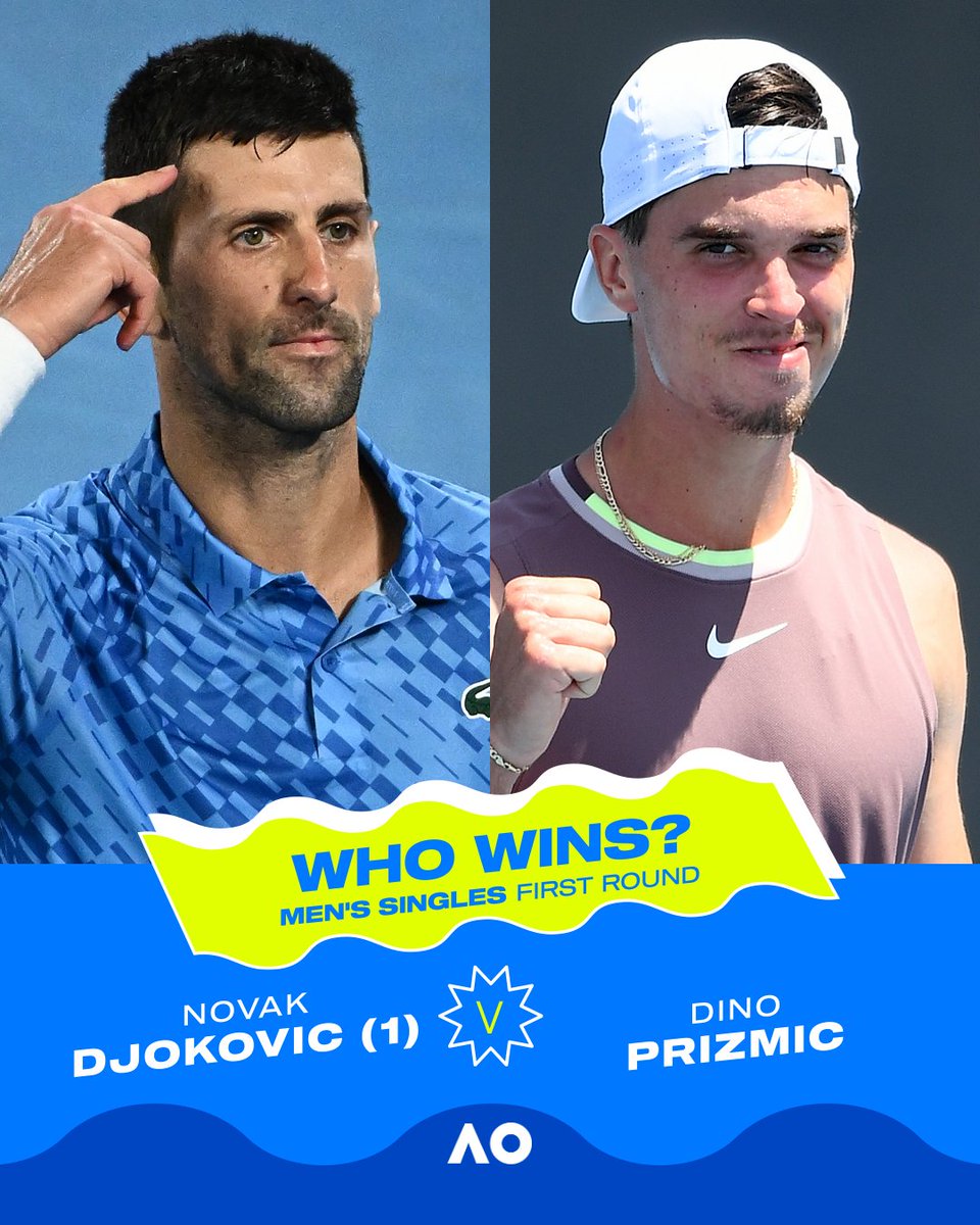 LuckyPicks77's tweet photo. #AO2024 #AustralianOpen2024 a Dino le tocó bailar con el rival más difícil, vs Nole el día del arranque del AO24 https://t.co/dlDUGX7ABb