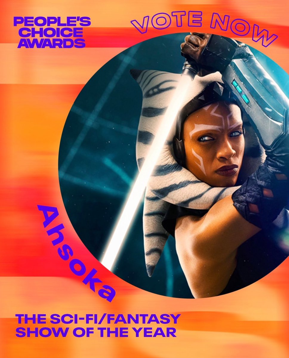 Hey Family, friends &amp; Fans, I love the People’s Choice Awards! (It’s so meaningful that the general public &amp; fans vote ) And so, #Ahsoka is nominated for best Sci-Fi/ Fantasy Show, and we would love it if you would vote now for AHSOKA . Here’s the link: bit.ly/3Hb6QO2