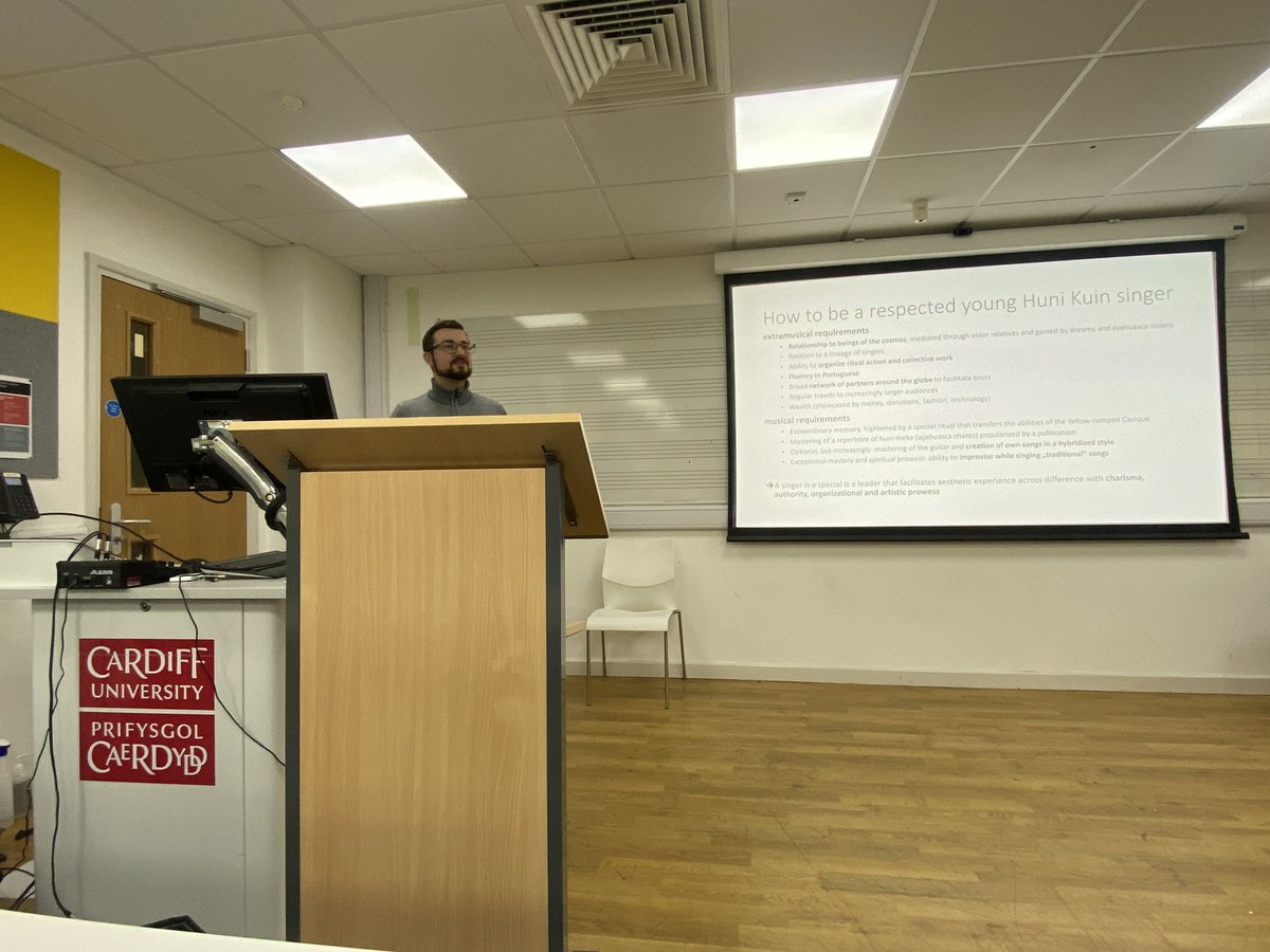 BFERMARSC's tweet photo. Incredibly eclectic mix of papers in the second Music and Religion panel yesterday, spanning across the Huni Kuin of Brazil, Punk Judaism and Yao traditions of Jando ceremonies.
#RMAStudent @royalmusical @bfeadmin @cardiffunimusic https://t.co/ZuYk4OBTsI