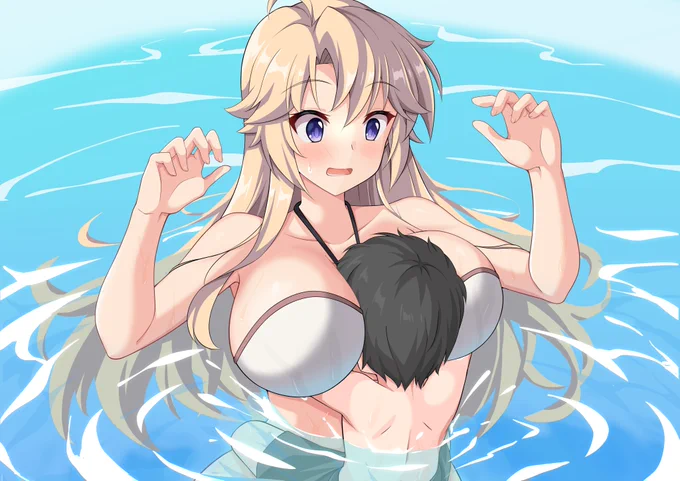 実録・現役刀使ナンパ、即ハメ2 ～浜辺の女神を堕とす淫辱の罠～ | やえ #pixiv …… 4.エレン・爆乳吸淫の挿絵 