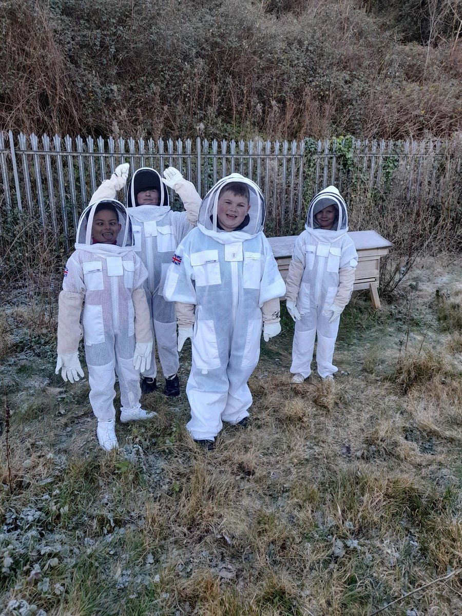 pdcsalternative's tweet photo. Earlier on this week Year 4 couldn't wait to check in with our bees. After a few weeks off we were glad to see they were doing well, even in the cold weather! https://t.co/RwGm8fsalN