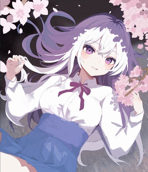 これは頑張って描いてたけどパース?がぐちゃぐちゃで頭がこんがらがってしまいお蔵入りとなった春テーマの絵ラフ⋯ 供養させてください