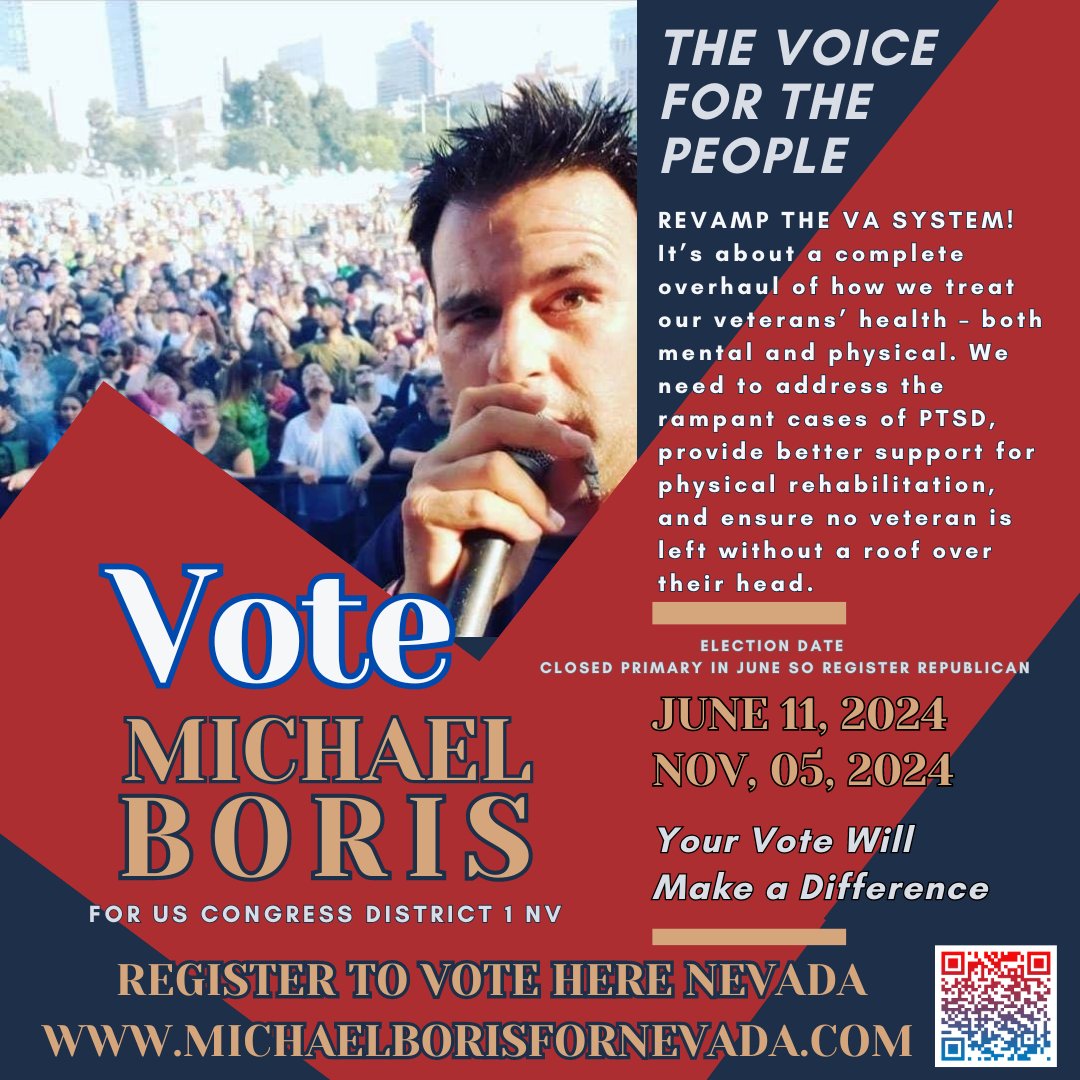 Mikeborisnv01's tweet image. Make sure you're registered to vote in the primaries on June 11th! Time to strengthen our two-seat majority! God Bless our troops! 
#electmichaelboris #realvoice #realchoice #politicsnotpoliticians