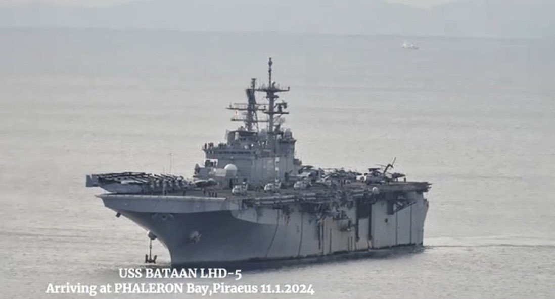 USS Bataan (LHD 5) Wasp sınıfı amfibi saldırı gemisi Pire, Yunanistan'a geliyor - 11 Ocak 2024 #ussbataan #lhd5