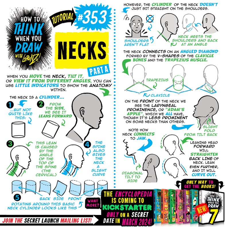 EtheringtonBros's tweet image. NECKS part ONE from the How to THINK When You Draw ENCYCLOPEDIA - the world’s ONLY encyclopedia of drawing tutorials, posted up FREE for EVERYONE, FOREVER, with NEW &amp;amp; CLASSIC tutorials coming up EVERY DAY right here :)
#gamedev #manga #conceptart #illustration