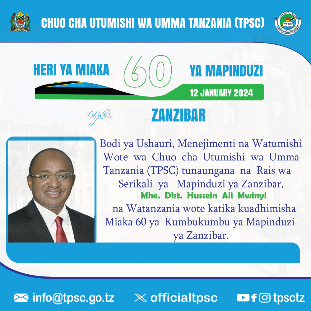 OfficialTpsc's tweet photo. HERI YA MIAKA 60 YA MAPINDUZI YA ZANZIBAR https://t.co/hvMaBcWrJG