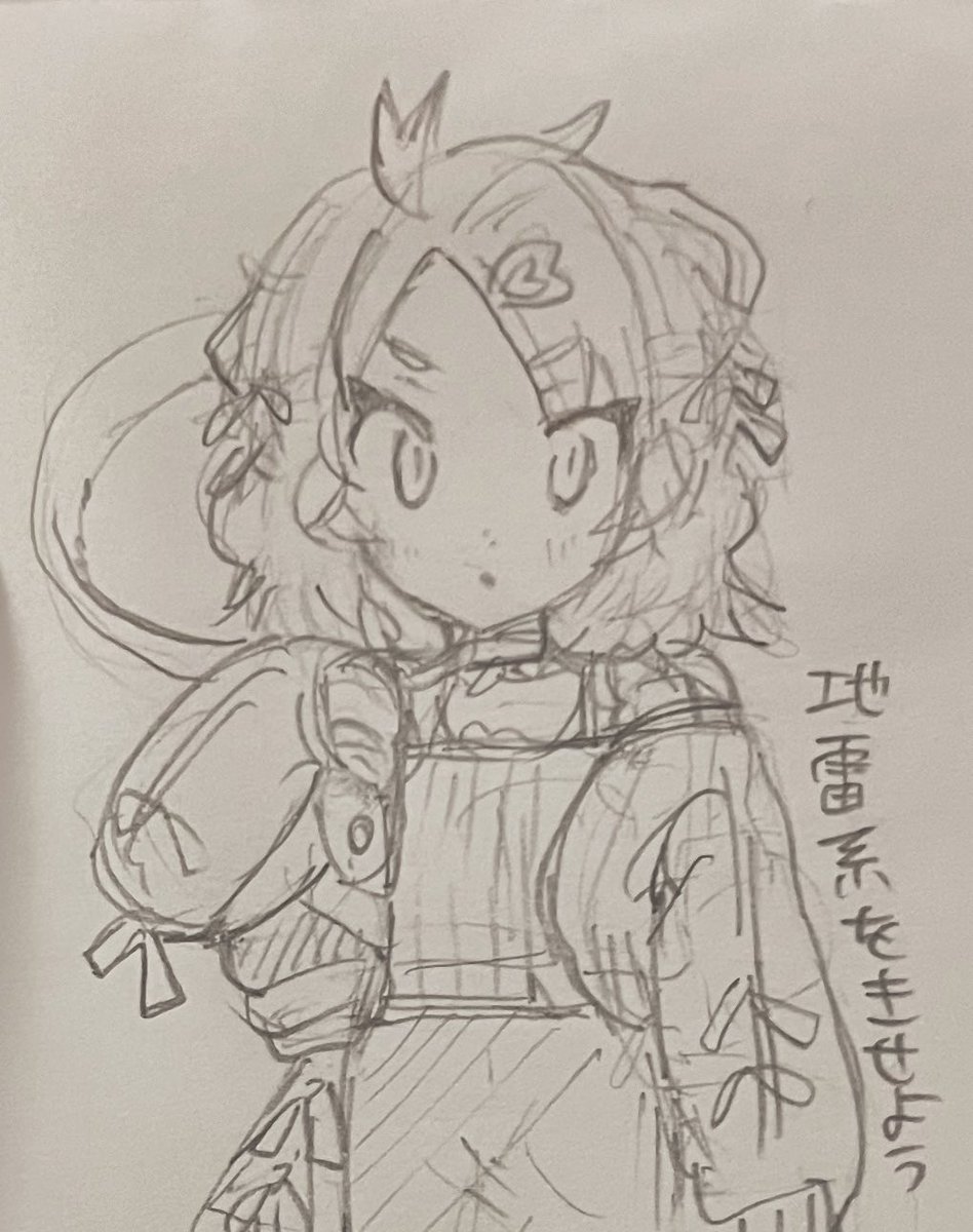 🍳くん 地雷女装のラフです こういうの、こういうのを描きたい... 