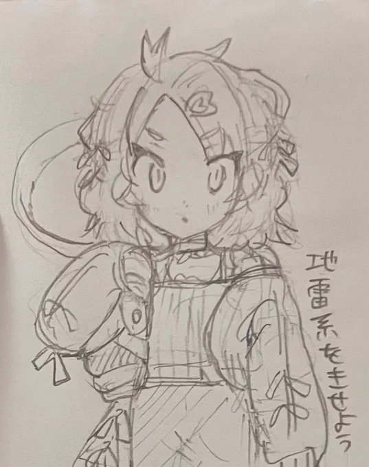 🍳くん 地雷女装のラフです こういうの、こういうのを描きたい... 