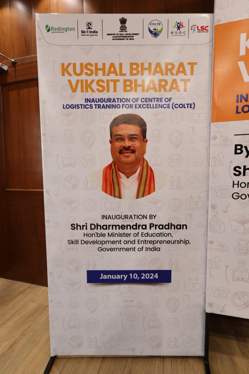 LogisticsSSC's tweet photo. Exciting News from COLTE! 🚀
Honoured to witness the successful inauguration of the Centre of Logistics Training for Excellence by Hon'ble Minister Shri Dharmendra Pradhan ji. A groundbreaking collaboration between Redington Limited
#lsc #logistics #redington #colte #coe https://t.co/7HvqIblbqg