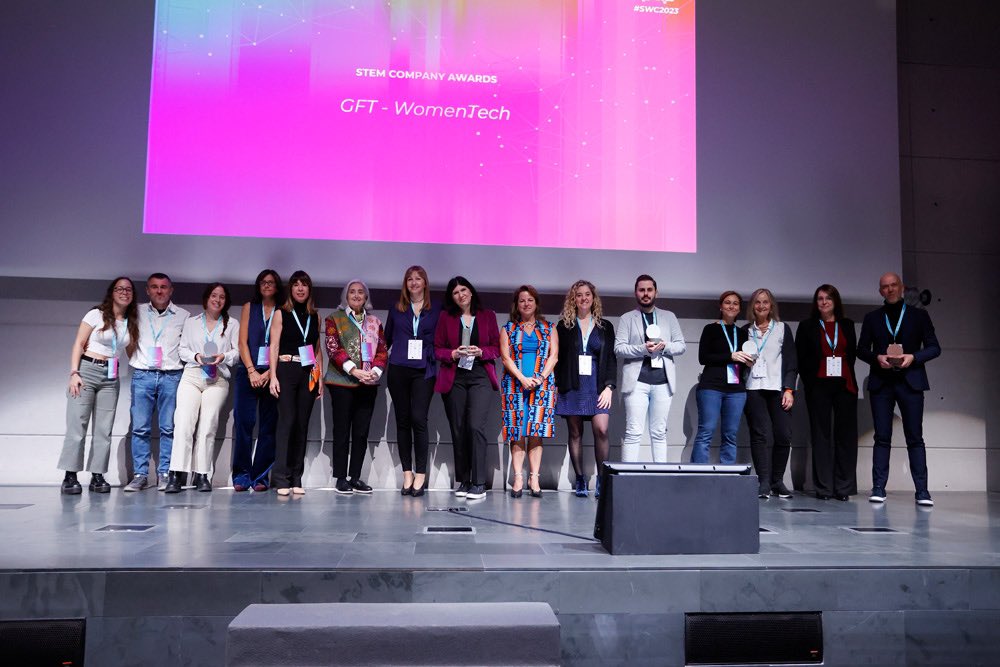 StemwomenEurope's tweet photo. 👍⭐️ #StemNews #SWC2023 El Grupo GFT gana el STEM Company Award 2023 en el STEM Women Congress #Barcelona
#StemCompanyAwards2023
#Stem #empresas @gft_es
https://t.co/oUw9J5j5HM https://t.co/vhXxmFXev9