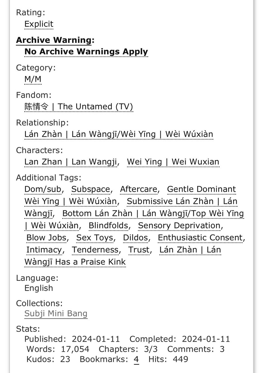 Here's the next fic in our collection: Weightless by farawayanddreaming, with art by Niq! This tender fic features gentle dom Wei Ying with enthusiastic consent and a praise kink!