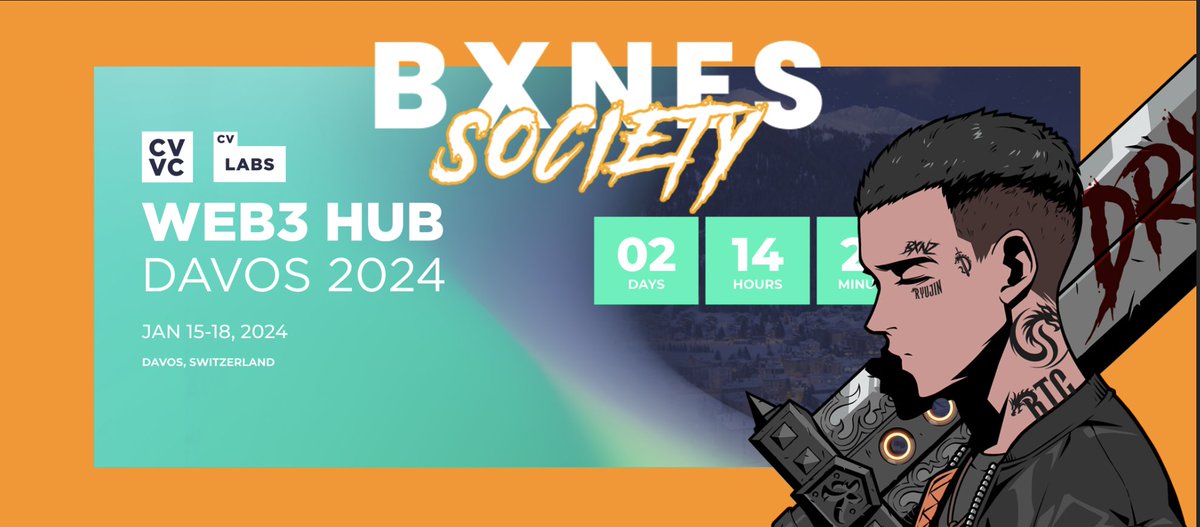 Bxnes Society is going to DAVOS WEF
Our founder <a href="/ItsJesseBTC/">Jesse₿TC</a> is heading to Switzerland to speak at the WEB3HUB DAVOS Event!

More details and alpha will be in our discord.

Big things only this year. $BXNZ