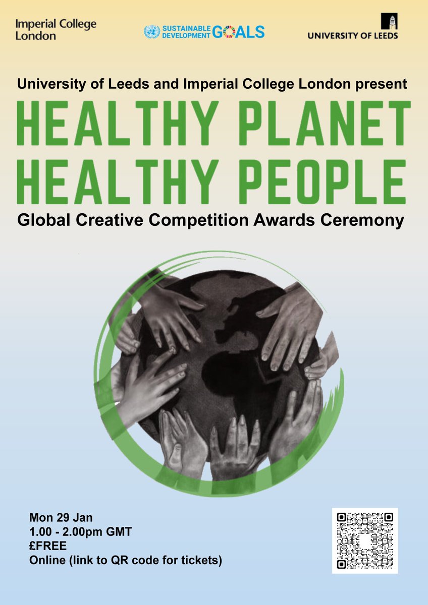 Imperial_MEdIC (@imperial_medic) on Twitter photo 🏆 Join us for the Award Ceremony on 29 January to see the winners and highly commended entries of the Healthy Planet, Healthy People - Global Creative Competition 2023
Book your ticket here stage.leeds.ac.uk/events/healthy…
#GCCHealthStudent #Medstudent #MedStudentTwitter
<a href="/ImperialMed/">Imperial Medicine</a> 🏆 Join us for the Award Ceremony on 29 January to see the winners and highly commended entries of the Healthy Planet, Healthy People - Global Creative Competition 2023
Book your ticket here stage.leeds.ac.uk/events/healthy…
#GCCHealthStudent #Medstudent #MedStudentTwitter
<a href="/ImperialMed/">Imperial Medicine</a>